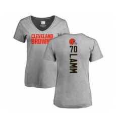 Football Women's Cleveland Browns #70 Kendall Lamm Ash Backer V-Neck T-Shirt