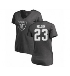 Football Women's Oakland Raiders #23 Nick Nelson Ash One Color T-Shirt