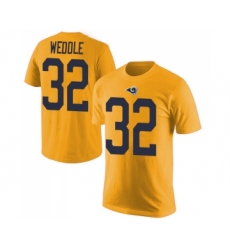 Men's Los Angeles Rams #32 Eric Weddle Gold Rush Pride Name & Number T-Shirt