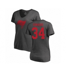 Football Women's Tampa Bay Buccaneers #34 Mike Edwards Ash One Color T-Shirt