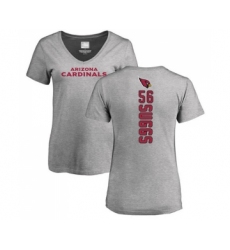 Football Women's Arizona Cardinals #56 Terrell Suggs Ash Backer V-Neck T-Shirt