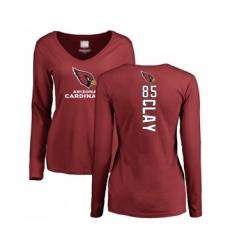 Football Women's Arizona Cardinals #85 Charles Clay Maroon Backer Long Sleeve T-Shirt