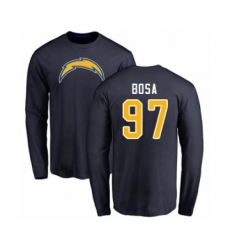 Football Los Angeles Chargers #97 Joey Bosa Navy Blue Name & Number Logo Long Sleeve T-Shirt