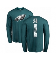 Philadelphia Eagles #24 Jordan Howard Green Backer Long Sleeve T-Shirt