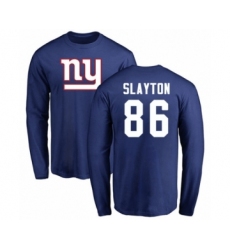 Football New York Giants #86 Darius Slayton Royal Blue Name & Number Logo Long Sleeve T-Shirt
