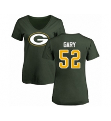 Football Women's Green Bay Packers #52 Rashan Gary Green Name & Number Logo T-Shirt
