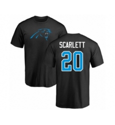 Football Carolina Panthers #20 Jordan Scarlett Black Name & Number Logo T-Shirt