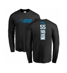 Football Carolina Panthers #55 Bruce Irvin Black Backer Long Sleeve T-Shirt