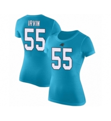 Football Women's Carolina Panthers #55 Bruce Irvin Blue Rush Pride Name & Number T-Shirt