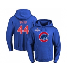 Cubs #44 Anthony Rizzo Blue 2016 World Series Champions Primary Logo Pullover MLB Hoodie