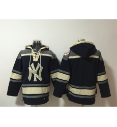 Men's New York Yankees Blank Navy Ageless Must-Have Lace-Up Pullover Hoodie