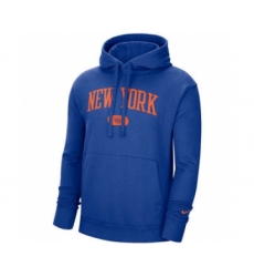 Men's New York Knicks 2021 Blue Heritage Essential Pullover Basketball Hoodie