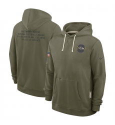 Men's Baltimore Ravens Olive 2025 Salute to Service Pullover Hoodie