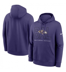 Men's Baltimore Ravens Purple Busted Play Club Fleece Pullover Hoodie