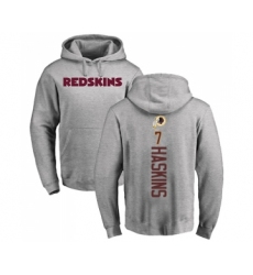 Football Washington Redskins #7 Dwayne Haskins Ash Backer Pullover Hoodie