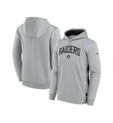 Mens Las Vegas Raiders Gray Sideline Stack Performance Pullover Hoodie
