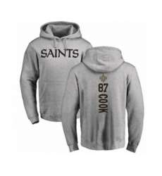 Football New Orleans Saints #87 Jared Cook Ash Backer Pullover Hoodie