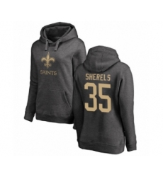Football Women's New Orleans Saints #35 Marcus Sherels Ash One Color Pullover Hoodie