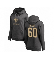 Football Women's New Orleans Saints #60 Erik McCoy Ash One Color Pullover Hoodie