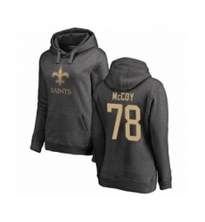 Football Women's New Orleans Saints #78 Erik McCoy Ash One Color Pullover Hoodie
