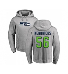 Football Seattle Seahawks #56 Mychal Kendricks Ash Name & Number Logo Pullover Hoodie