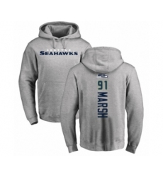 Football Seattle Seahawks #91 Cassius Marsh Ash Backer Pullover Hoodie