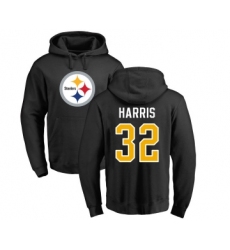 Football Pittsburgh Steelers #32 Franco Harris Black Name & Number Logo Pullover Hoodie
