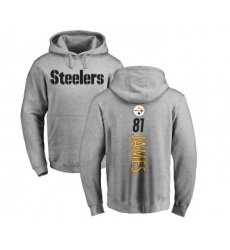 Football Pittsburgh Steelers #81 Jesse James Ash Backer Pullover Hoodie