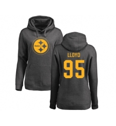 Football Women's Pittsburgh Steelers #95 Greg Lloyd Ash One Color Pullover Hoodie