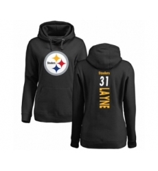 Women's Pittsburgh Steelers #31 Justin Layne Black Backer Pullover Hoodie