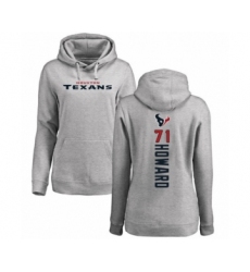 Football Women's Houston Texans #71 Tytus Howard Ash Backer Pullover Hoodie