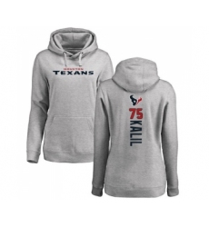 Football Women's Houston Texans #75 Matt Kalil Ash Backer Pullover Hoodie