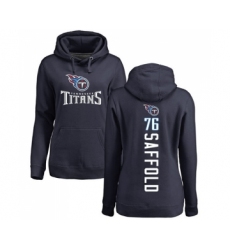 Football Women's Tennessee Titans #76 Rodger Saffold Navy Blue Backer Pullover Hoodie