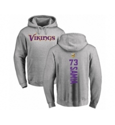 Football Minnesota Vikings #73 Dru Samia Ash Backer Pullover Hoodie