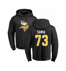 Football Minnesota Vikings #73 Dru Samia Black Name & Number Logo Pullover Hoodie