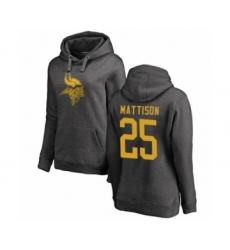 Football Women's Minnesota Vikings #25 Alexander Mattison Ash One Color Pullover Hoodie