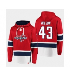 Men's Washington Capitals #43 Tom Wilson Red All Stitched Sweatshirt Hoodie