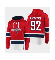Men's Washington Capitals #92 Evgeny Kuznetsov Red All Stitched Sweatshirt Hoodie