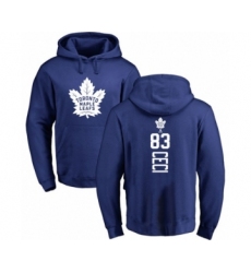 Hockey Toronto Maple Leafs #83 Cody Ceci Royal Blue Backer Pullover Hoodie