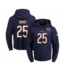 Football Men's Chicago Bears #25 Mike Davis Navy Blue Name & Number Pullover Hoodie