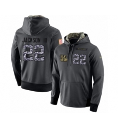 Football Men's Cincinnati Bengals #22 William Jackson Stitched Black Anthracite Salute to Service Player Performance Hoodie