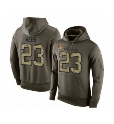 Football Men's Cincinnati Bengals #23 B.W. Webb Green Salute To Service Pullover Hoodie
