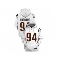 Men's Cincinnati Bengals #94 Sam Hubbard 2021 White Pullover Football Hoodie