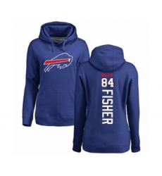 Football Women's Buffalo Bills #84 Jake Fisher Royal Blue Backer Pullover Hoodie