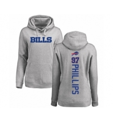 Football Women's Buffalo Bills #97 Jordan Phillips Ash Backer Pullover Hoodie