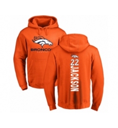Football Denver Broncos #22 Kareem Jackson Orange Backer Pullover Hoodie