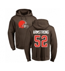 Football Cleveland Browns #52 Ray-Ray Armstrong Brown Name & Number Logo Pullover Hoodie
