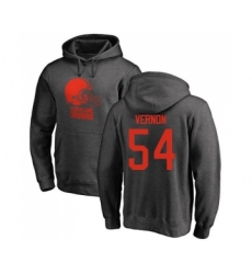 Football Cleveland Browns #54 Olivier Vernon Ash One Color Pullover Hoodie