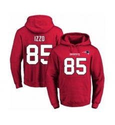 Football Men's New England Patriots #85 Ryan Izzo Red Name & Number Pullover Hoodie