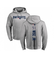 Football New England Patriots #91 Deatrich Wise Jr Ash Backer Pullover Hoodie